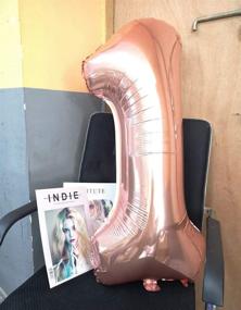 img 2 attached to Stunning Decor for 18th Birthday: Juland 40-Inch Rose Gold Number 18 Balloons - Giant Foil Mylar Balloons for Unforgettable Party Ambience