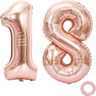 stunning decor for 18th birthday: juland 40-inch rose gold number 18 balloons - giant foil mylar balloons for unforgettable party ambience логотип