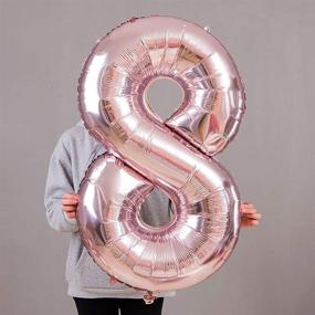 img 1 attached to Stunning Decor for 18th Birthday: Juland 40-Inch Rose Gold Number 18 Balloons - Giant Foil Mylar Balloons for Unforgettable Party Ambience