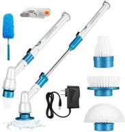 🧼 long-handled cordless electric spin scrubber - multi-purpose power surface cleaner for bathtub, bathroom, kitchen, and tile floors (with microfiber duster) logo