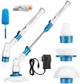 img 4 attached to 🧼 Long-Handled Cordless Electric Spin Scrubber - Multi-Purpose Power Surface Cleaner for Bathtub, Bathroom, Kitchen, and Tile Floors (with Microfiber Duster)