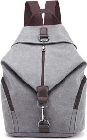 img 1 attached to JOSEKO School Backpack Women: Casual Vintage Canvas Backpack Purse - Large Capacity Travel Bag in Grey