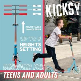 img 2 attached to 🛴 Scooters for Kids Ages 6-12 and Teens, with Adults' Kick Scooters. Indoor & Outdoor Fun, Quick Release Folding System. Up to 220 lbs - Great Gift & Toy