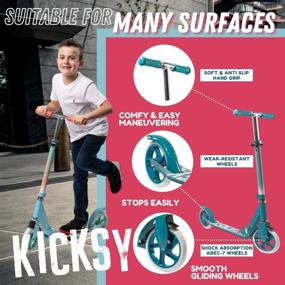 img 3 attached to 🛴 Scooters for Kids Ages 6-12 and Teens, with Adults' Kick Scooters. Indoor & Outdoor Fun, Quick Release Folding System. Up to 220 lbs - Great Gift & Toy