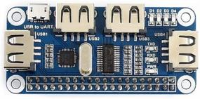 img 3 attached to Waveshare 4 Port USB HUB HAT For Raspberry Pi Zero/Zero W/B+/2B/3B/3B+ Compatible With USB2