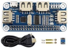 img 4 attached to Waveshare 4 Port USB HUB HAT For Raspberry Pi Zero/Zero W/B+/2B/3B/3B+ Compatible With USB2