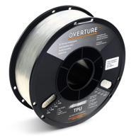 ➰ overture tpu high speed filament 1.75mm flexible tpu roll - top-quality 3d printer consumables, 1kg spool (2.2lbs), dimensional accuracy +/- 0.05mm - perfect for most fdm printers - clear, 1 pack логотип