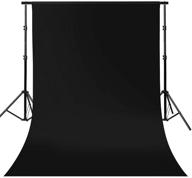 🖤 черная непробиваемая тканевая фоновая занавеска размером 5ftx7ft для фотографии, видеостудии, онлайн-встреч, вечеринок и занавески логотип