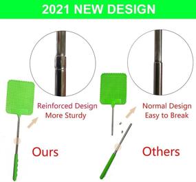 img 3 attached to 🪰 Upgraded 2021 Telescopic Fly Swatter - 6PCS Heavy Duty Manual Plastic Flyswatter with Extendable Stainless Steel Pole in 3 Color Options