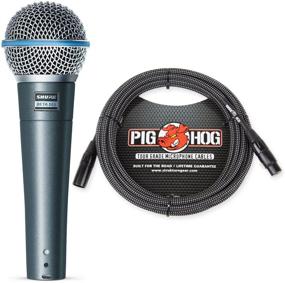 img 4 attached to 🎤 Shure Beta 58A Суперкардиоидный вокальный микрофон и пучок черно-белого плетеного микрофонного кабеля Pig Hog, 20 футов XLR - улучшенный SEO