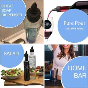 img 1 attached to Premium Pour Spouts with Universal Rubber Dust Caps - Ideal for Alcohol Bottles, Olive Oil, Syrup, Balsamic Vinegar and More! (Pack of 10)