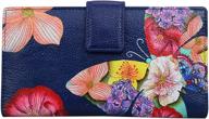 👜 exquisite hand painted leather: anna by anuschka bi-fold organizer wallet - enhance your style and storage logo