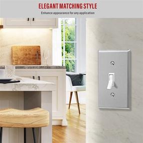 img 1 attached to 🔘 ENERLITES 1-Gang Stainless Steel Toggle Light Switch Wall Plate: Corrosive Resistant and UL Listed Cover for Rotary Dimmers Lights, 4.50"x 2.76"", 7711, Silver