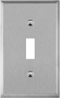 🔘 enerlites 1-gang stainless steel toggle light switch wall plate: corrosive resistant and ul listed cover for rotary dimmers lights, 4.50"x 2.76"", 7711, silver логотип