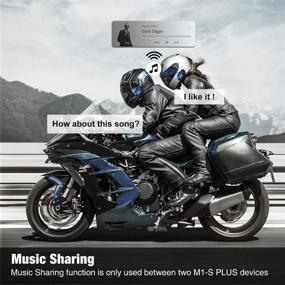 img 2 attached to 🏍️ Fodsports M1-S PLUS Motorcycle Bluetooth Headset - Music Sharing, Microphone Mute, FM, 900mah Battery, Helmet Intercom for 8 Riders, Noise Cancellation, Superior Sound Quality, Blue (2 pack)