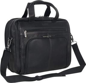 img 3 attached to 👜 Stylish Kenneth Cole Reaction Manhattan Colombian Leather Expandable Laptop Business Briefcase Bag, Black – Enhanced with RFID Protection for 15.6" Laptops