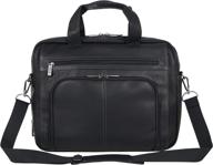 👜 stylish kenneth cole reaction manhattan colombian leather expandable laptop business briefcase bag, black – enhanced with rfid protection for 15.6" laptops logo