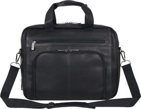 img 4 attached to 👜 Stylish Kenneth Cole Reaction Manhattan Colombian Leather Expandable Laptop Business Briefcase Bag, Black – Enhanced with RFID Protection for 15.6" Laptops