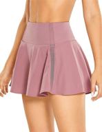 🎾 crz yoga women's quick dry high waisted tennis skirt: the perfect pleated sport skort with pockets! logo