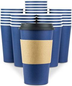 img 4 attached to Premium Disposable Coffee Cups with Lids - 16 oz To Go Coffee Cups (90 Set) | Sleek Design, Leak-Proof Tight Lids, and Insulated for Hot or Cold Drinks | Includes Sleeves for Extra Comfort and Protection
