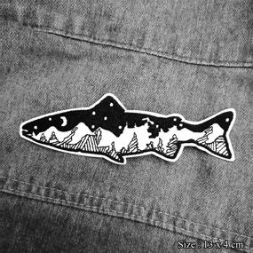 img 3 attached to CHBROS Fish Embroidered Patch Appliques for 🐟 Clothing Jackets Jeans Backpack - Iron On/Sew On Patches