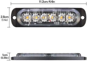 img 1 attached to 🚨 4-пакет 6 светодиодных амберных стробоскопических огней для автомобилей - аварийные маячные мигалки для грузовиков, 12V -24V, водонепроницаемые