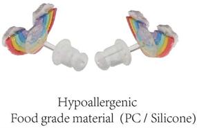 img 1 attached to 🦄 30 пар миниатюрных гипоаллергенных сережек Minihope из полимерной глины для девочек, милые дизайны животных - единорогов и пончиков, идеальный подарок для маленьких девочек и детей.