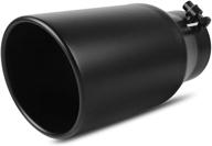 autosaver88 performance exhaust tip - 3.5 inch inlet, black finish, stainless steel with powder coating, 5 inch outlet, 12 inches overall length logo