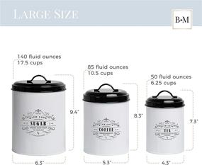 img 3 attached to Baie Maison White Farmhouse Kitchen Canister Set Metal Food Storage Container Jars Storage & Organization