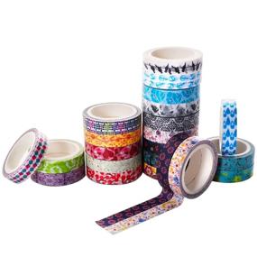 img 1 attached to Set of 24 Rolls - 8mm Wide Decorative Washi Tape for Festival Gift Wrapping and Party Supplies