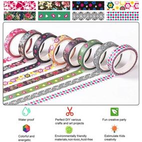 img 3 attached to Set of 24 Rolls - 8mm Wide Decorative Washi Tape for Festival Gift Wrapping and Party Supplies