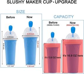 img 1 attached to Portable Slushy Maker Cup - Squeeze Ice Cup for Smoothies - Double Layered 🥤 Silica Travel Cup ideal for DIY Slushies - Ice Cup for Kids and Adults (Pink)