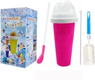 portable slushy maker cup - squeeze ice cup for smoothies - double layered 🥤 silica travel cup ideal for diy slushies - ice cup for kids and adults (pink) логотип