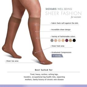 img 3 attached to SIGVARIS Women's Sheer Fashion 120 Closed Toe Calf Compression Hose: Enhance Style with 15-20mmHg Compression Support