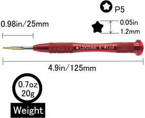 img 2 attached to 🔧 Высокоточный отвертка Pentalobe P5 1,2 мм - Совместим с MacBook, Маленькая отвертка для пятиугольных винтов Pentalobe - Головка из стали высокого сплава S2, Магнитный наконечник, 360° вращающийся колпачок, Анти-скользящая ручка