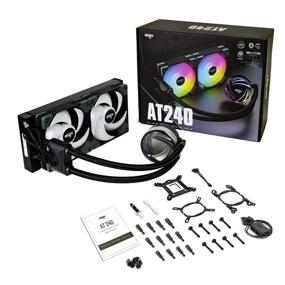 img 3 attached to 💦 Aigo AT240 240mm Black CPU Liquid Cooler AIO RGB Water Cooling System 3Pin 5V ARGB Radiator with 120mm PWM Fans for Intel LGA 1200/115X/20XX and AMD AM4/AM3+/AM3 (AT240, Black)