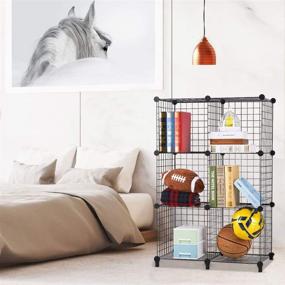 img 3 attached to 📚 Versatile 6 Cube Wire Storage Shelves - Perfect Organizer for Books, Toys, Clothes, and Tools