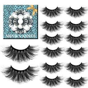 img 4 attached to Bold 25mm Mink Lashes A01 - Fluffy Dramatic Reusable Wispy False Eyelashes, Long Soft 7 Pack, Faux Mink Strip Eyelashes, 25mm Lashes