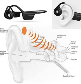 img 1 attached to Наушники IDEAPLAY с костным проведением звука - Bluetooth 5.0 открытые наушники, водонепроницаемые беспроводные наушники с микрофоном, синие - идеально подходят для бега и велосипеда