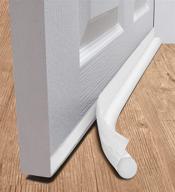 deetool man 36-inch door draft stopper: single-sided door insulator with secure hook & loop adhesive tape seal - ideal for bottom or under door drafts (white) логотип