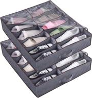 rainlin set of 2 extra-large under bed shoe storage organizers - store 24 pairs with ease in sturdy underbed boxes with clear covers logo