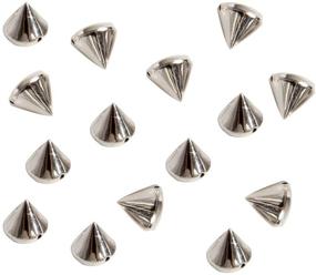 img 3 attached to 📿 200 Bullet Spike Cone Studs for Bags & Shoes Embellishment, DIY Crafts, Purse Feet Spike, Cool Rivets Punk, Silver, 10mm – Optimize Your Search