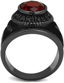img 2 attached to Customizable Marines Ring - Free Engraving + Polished Stainless Steel or Gold Plating