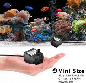 img 1 attached to 🐠 PULACO 2 Pcs Mini Submersible Water Pump (95GPH 5W): Ideal for Aquarium Fish Tank, Pond, Fountain, and Hydroponics