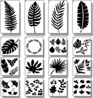 16-piece leaf stencil set: fern palm frond & tropical plant stencils for home décor crafts on canvas, wood, and more logo