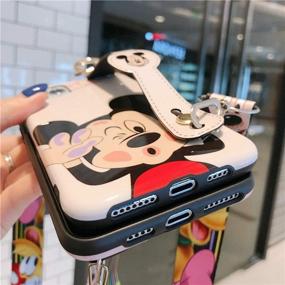 img 1 attached to 🐭 MC Fashion iPhone 11 Case - Cute Cartoon Glossy Case with Neck Strap and Hand Grip, Full-Body Slim Fit Soft TPU Protective Case for iPhone 11 6.1 inch 2019 (Mickey Mouse)