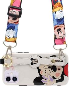 img 4 attached to 🐭 MC Fashion iPhone 11 Case - Cute Cartoon Glossy Case with Neck Strap and Hand Grip, Full-Body Slim Fit Soft TPU Protective Case for iPhone 11 6.1 inch 2019 (Mickey Mouse)