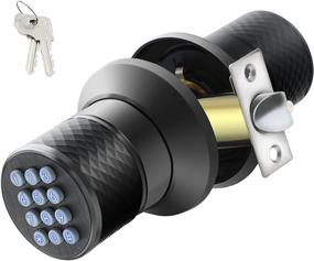 img 4 attached to Enhanced Security Smart Door Knob with Keypad | Keyless Entry, Auto Lock | 🔒 Waterproof & Anti-Pry | Ideal for Home, Office, Apartments | Black Door Knob with Lock