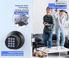 img 2 attached to Enhanced Security Smart Door Knob with Keypad | Keyless Entry, Auto Lock | 🔒 Waterproof & Anti-Pry | Ideal for Home, Office, Apartments | Black Door Knob with Lock