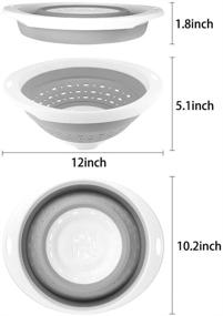 img 1 attached to QiMH 5 Quart Collapsible Colander and Strainer - BPA Free, Dishwasher-safe Silicone Foldable Strainer for Pasta, Veggies, Fruits - Heavy Duty Kitchen Drainer Basket